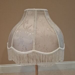 Elegant Beige Lampshade with Fringe
